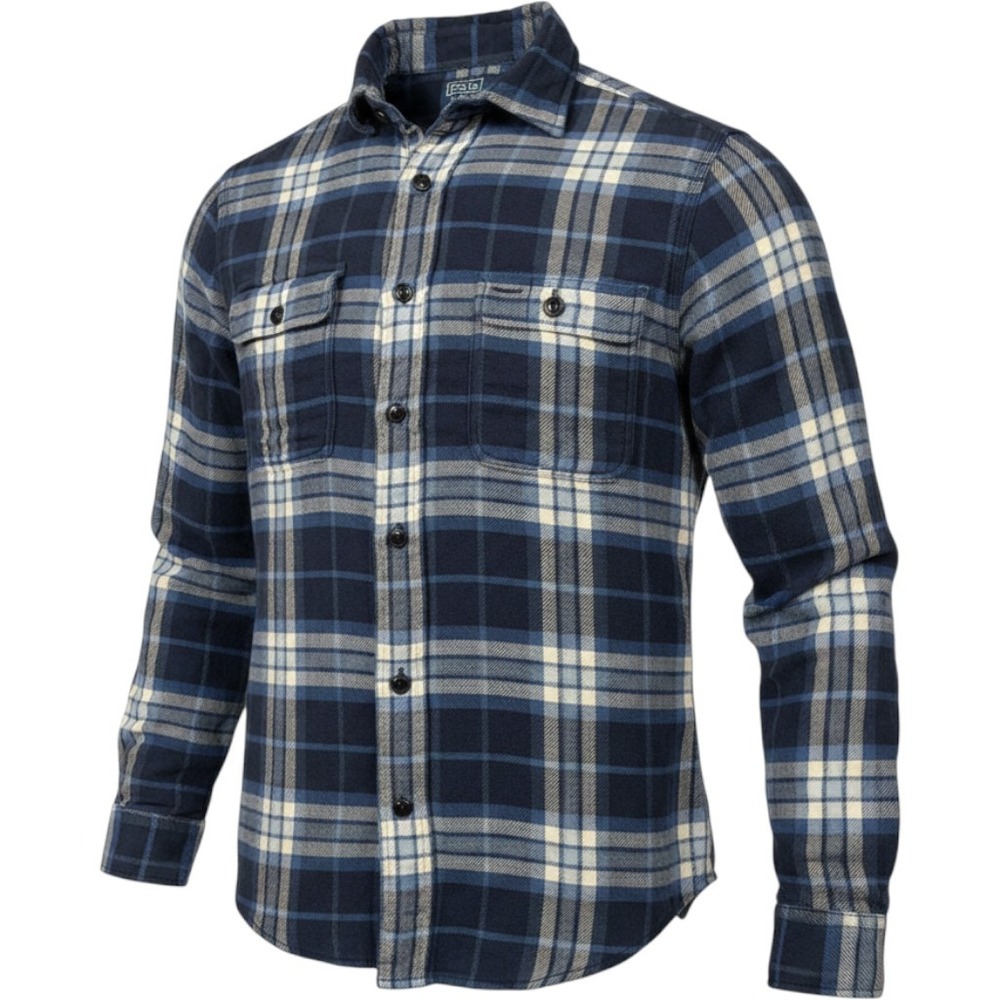 Polo Ralph Lauren Flannel Shirt Mens Small Blue Plaid Double‎ Faced Button Down